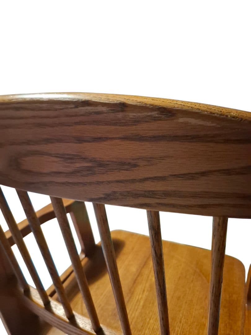 肘付き 木製 ダイニングチェア 濃茶 国産家具 レトロ 椅子