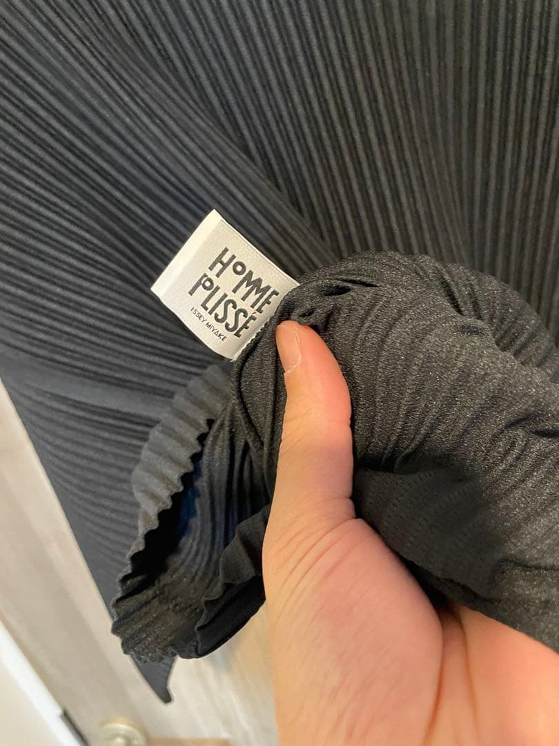 プリーツTシャツ　五分袖　オムプリッセイッセイミヤケ　サイズ2 黒