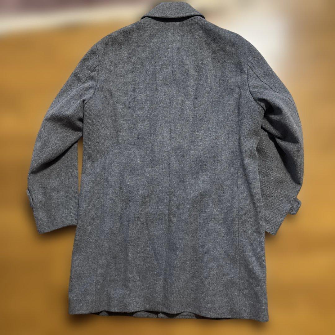 Paul Stuart アンゴラ カシミア混 ステンカラーコート グレー L