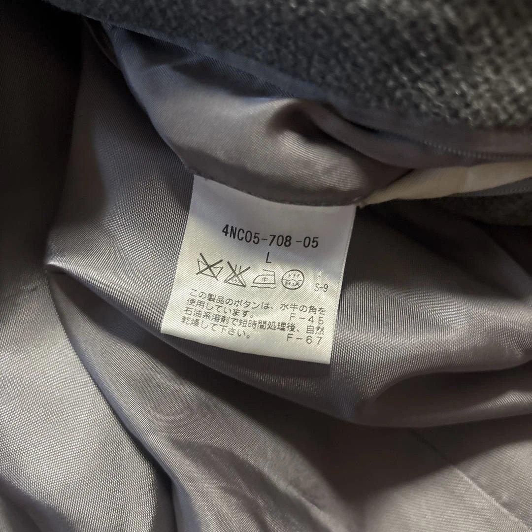 Paul Stuart アンゴラ カシミア混 ステンカラーコート グレー L