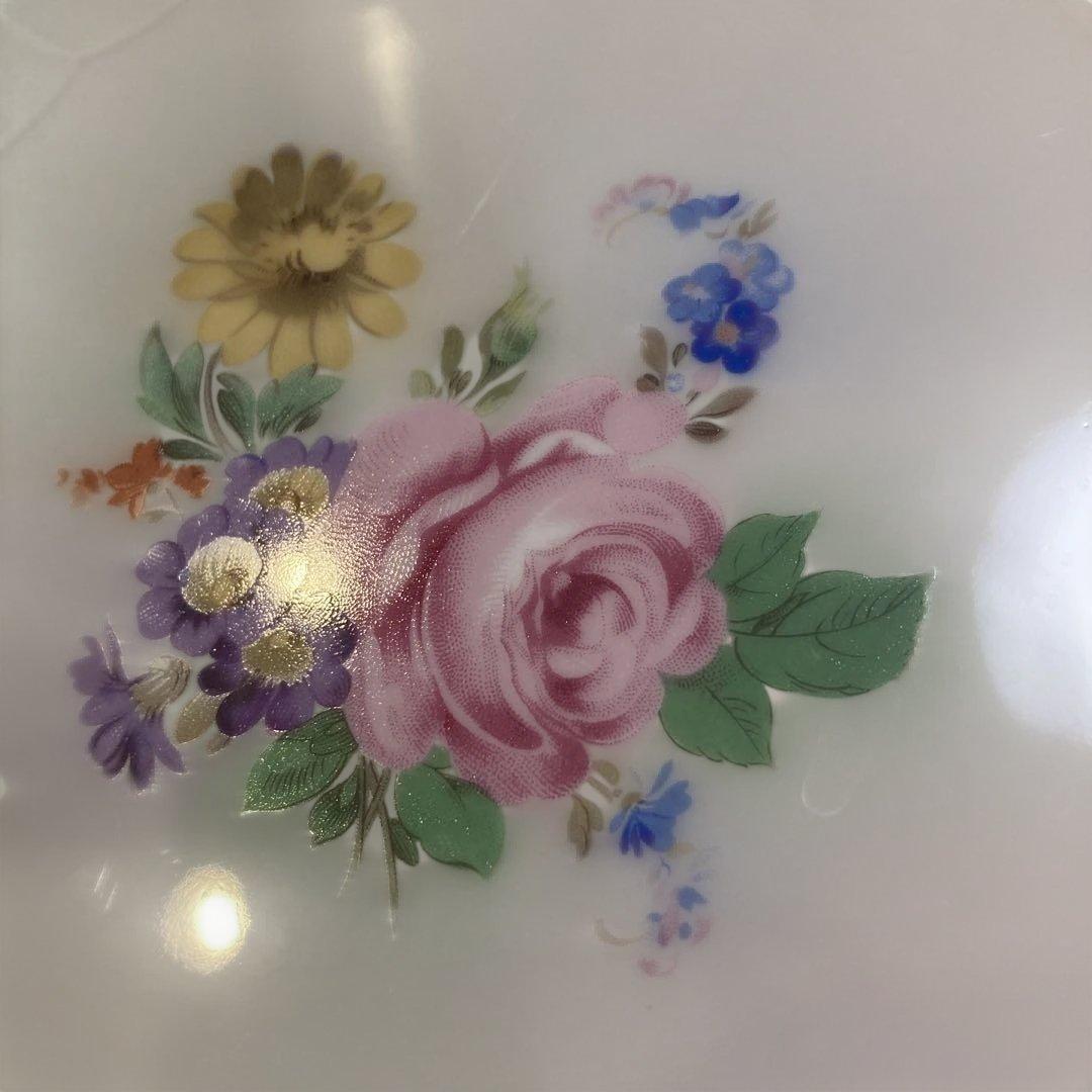 【フッチェンロイター】　ドレスデン　フラワー　平皿 4枚