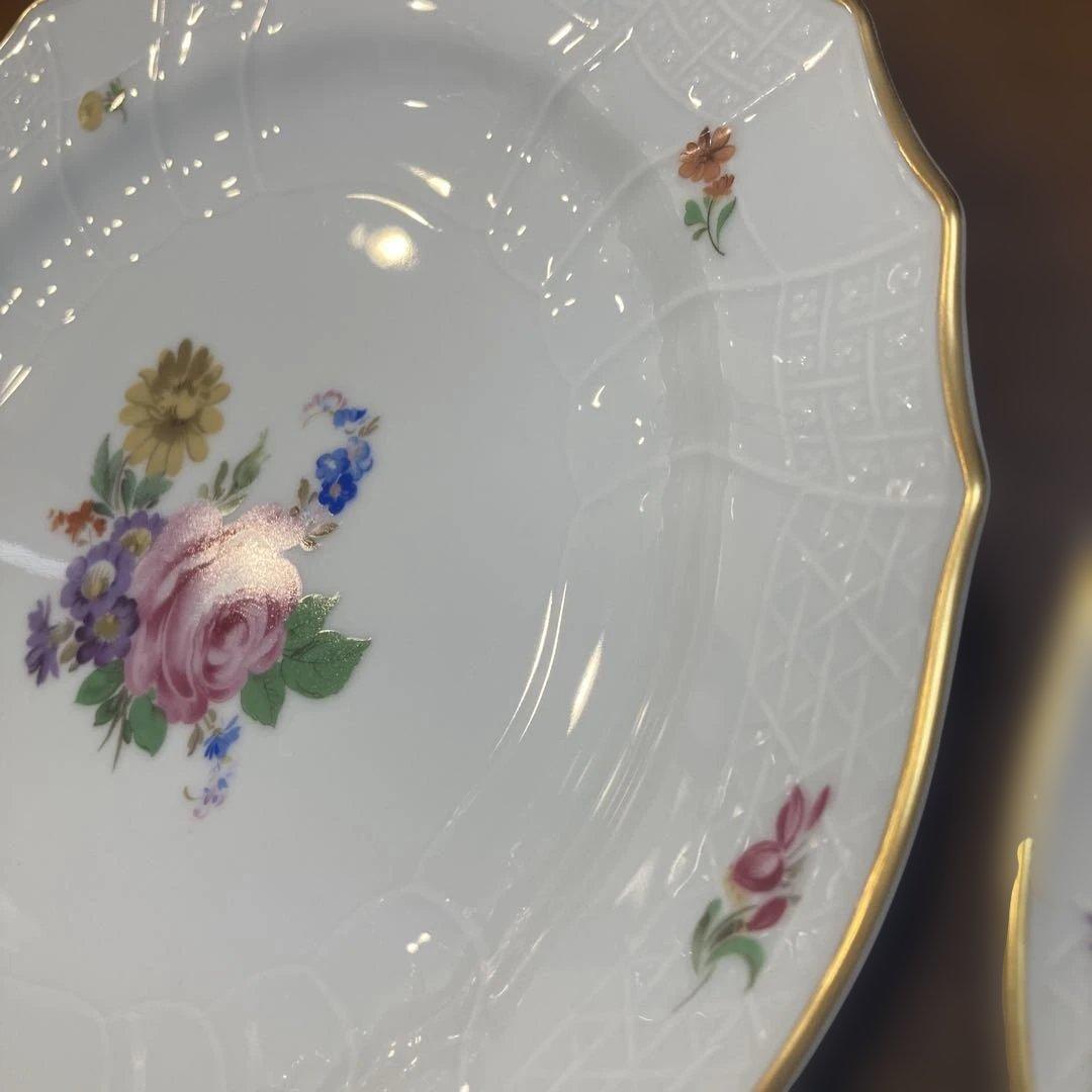 【フッチェンロイター】　ドレスデン　フラワー　平皿 4枚