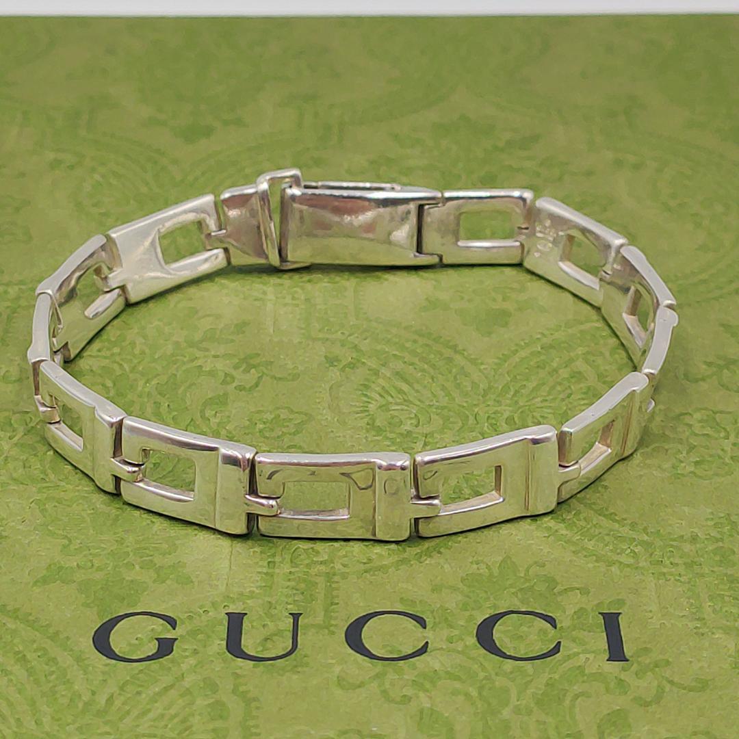 美品【リペア済み】　GUCCI グッチ Gスクエア ブレスレット ポーチ付き