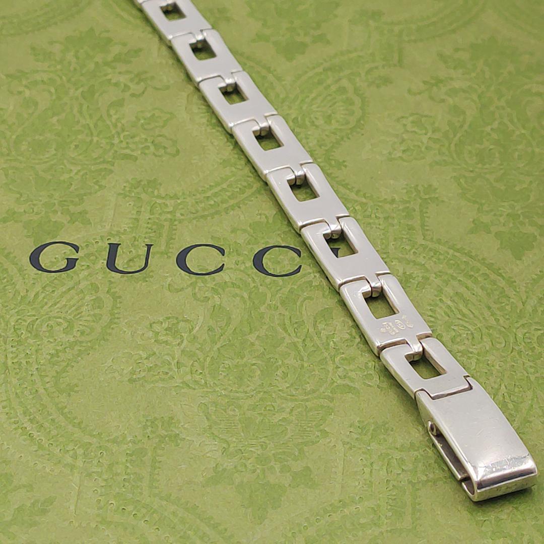 美品【リペア済み】　GUCCI グッチ Gスクエア ブレスレット ポーチ付き