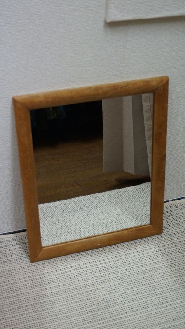 ミラー 鏡 天然木 レトロ アンティーク