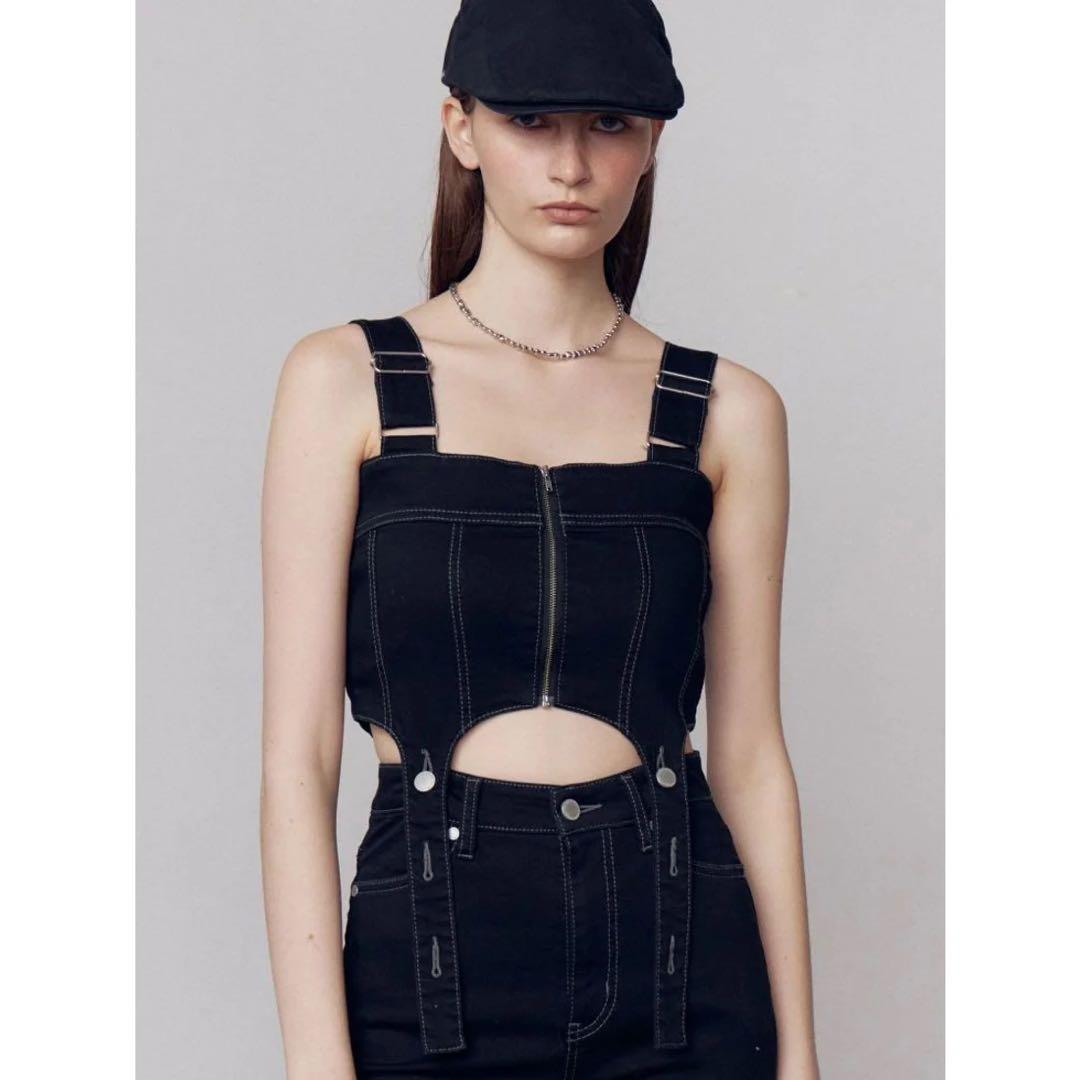 EMODA コルセット ハングデニム サロペット