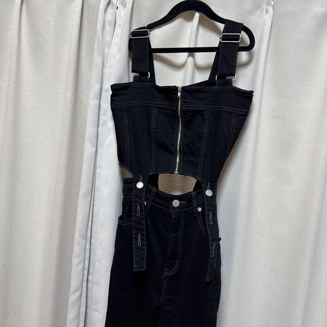 EMODA コルセット ハングデニム サロペット