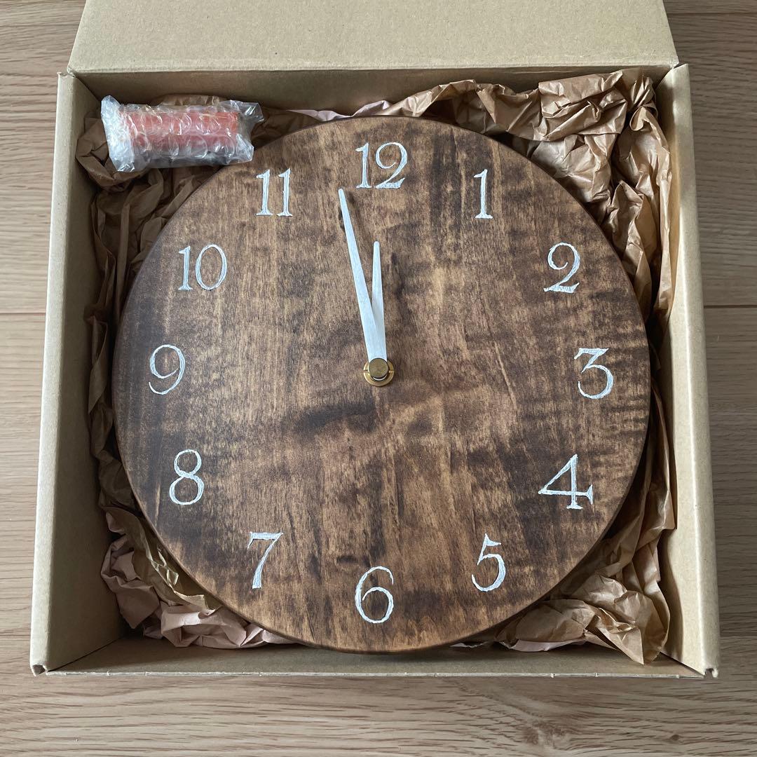 木製 ナチュラル掛時計 直径21cm