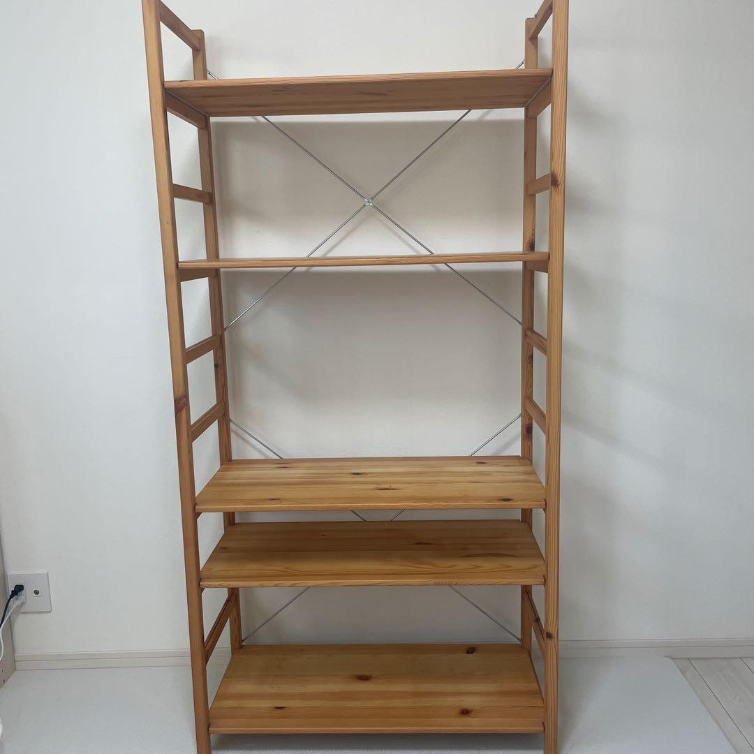 無印　パイン材ユニットシェルフ　幅86センチ