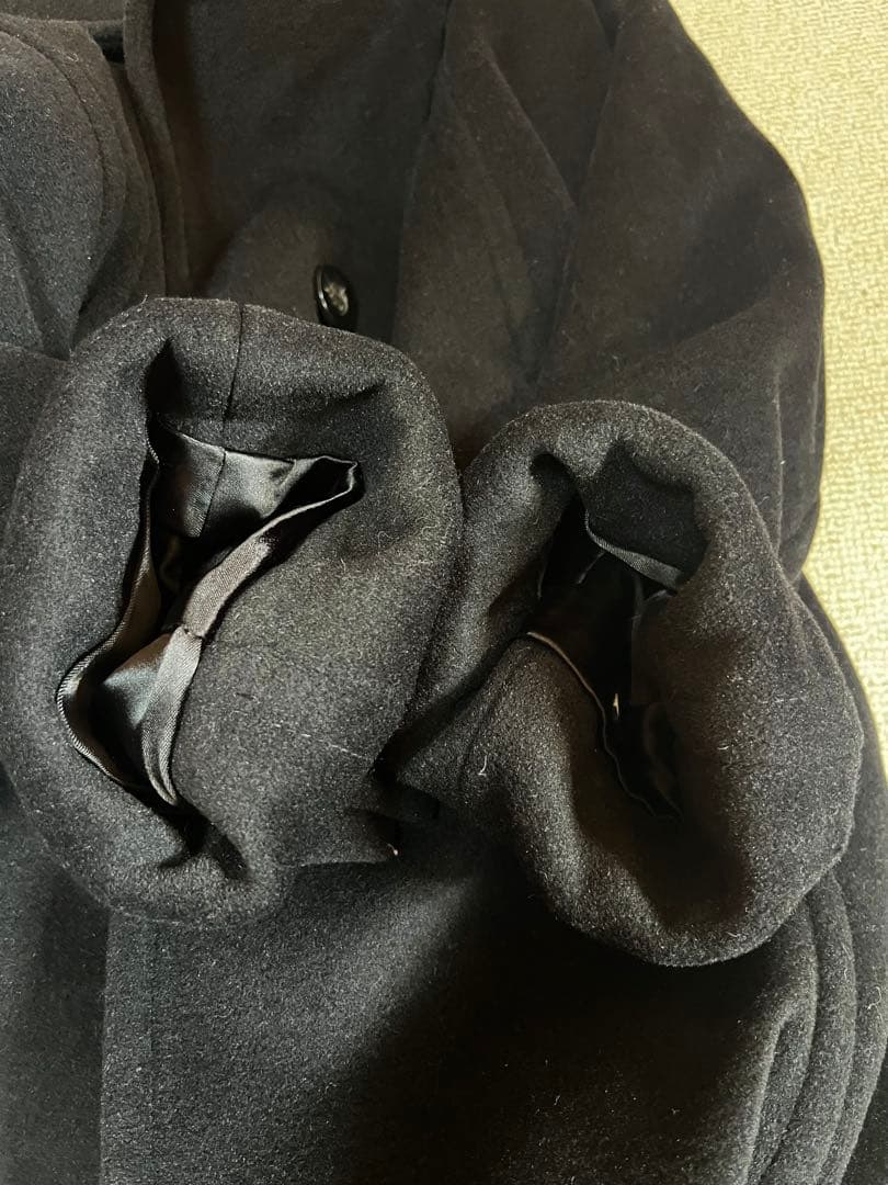 アンゴラ混 MAX&Co チェスターコート 黒 ロングコート 125cmマキシ丈