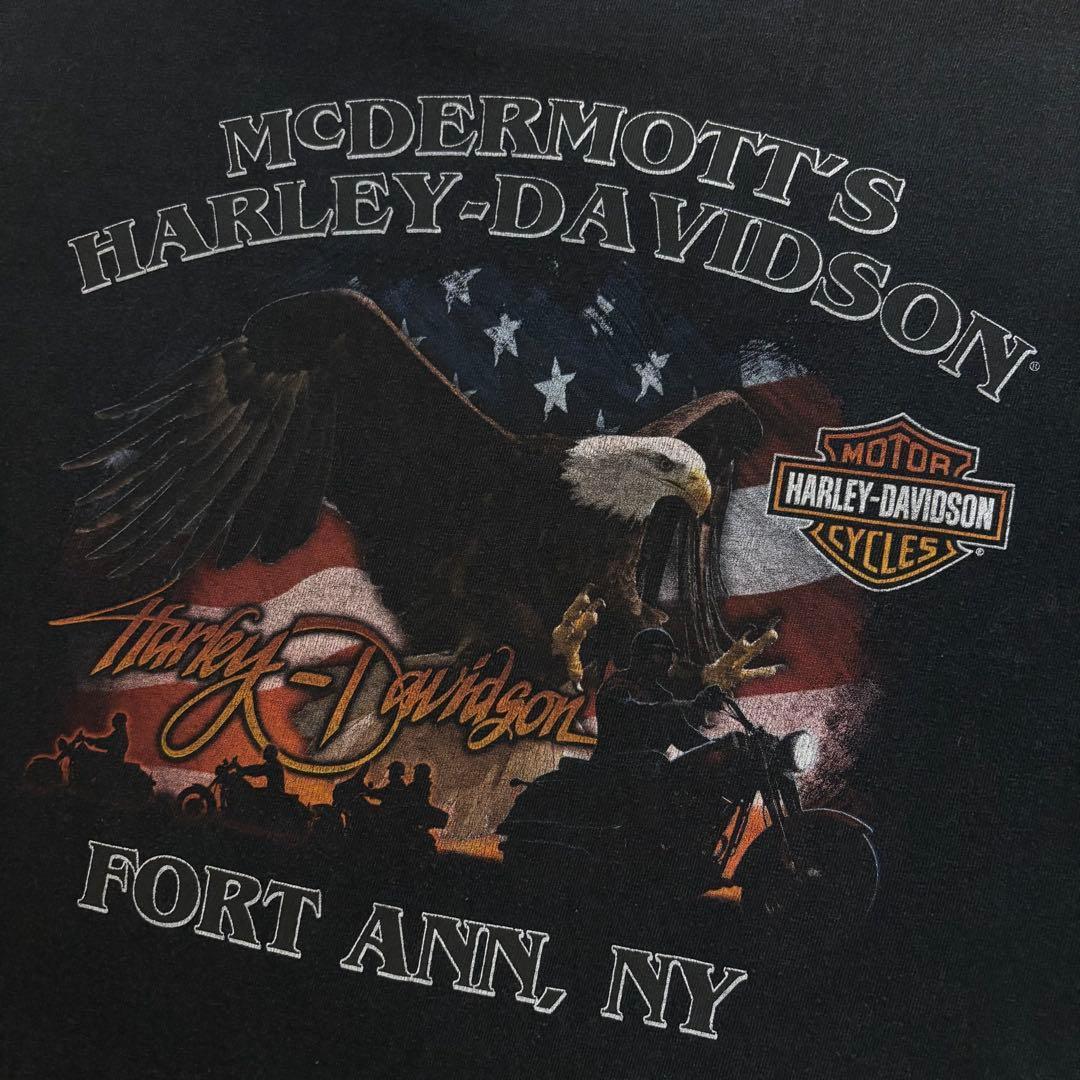 ハーレーダビッドソン　ロングTシャツ　Lサイズ　ブラック　ロゴプリント　古着