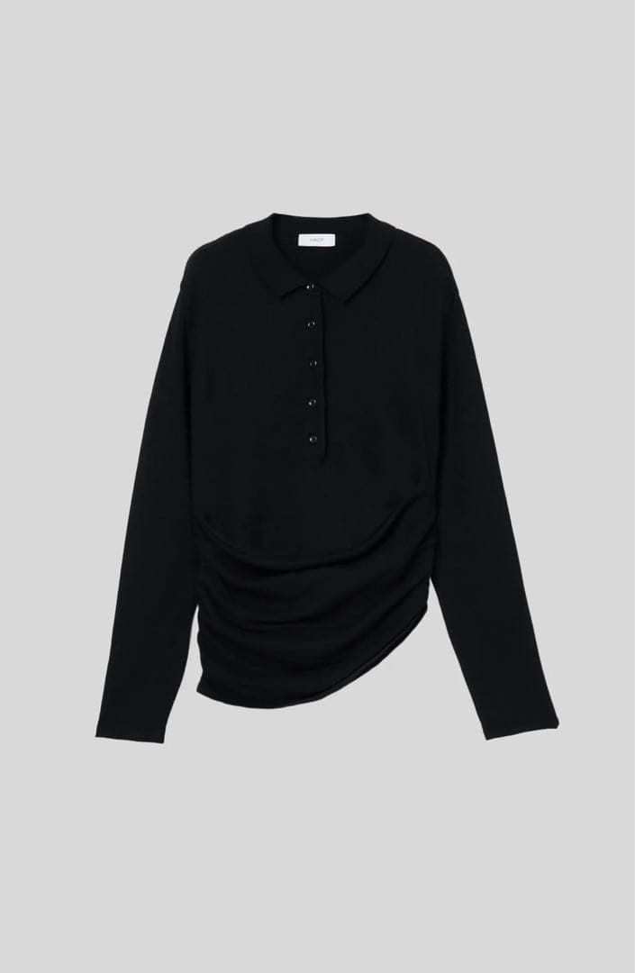 完売商品　IIROT Cashmere Polo Knit_Black