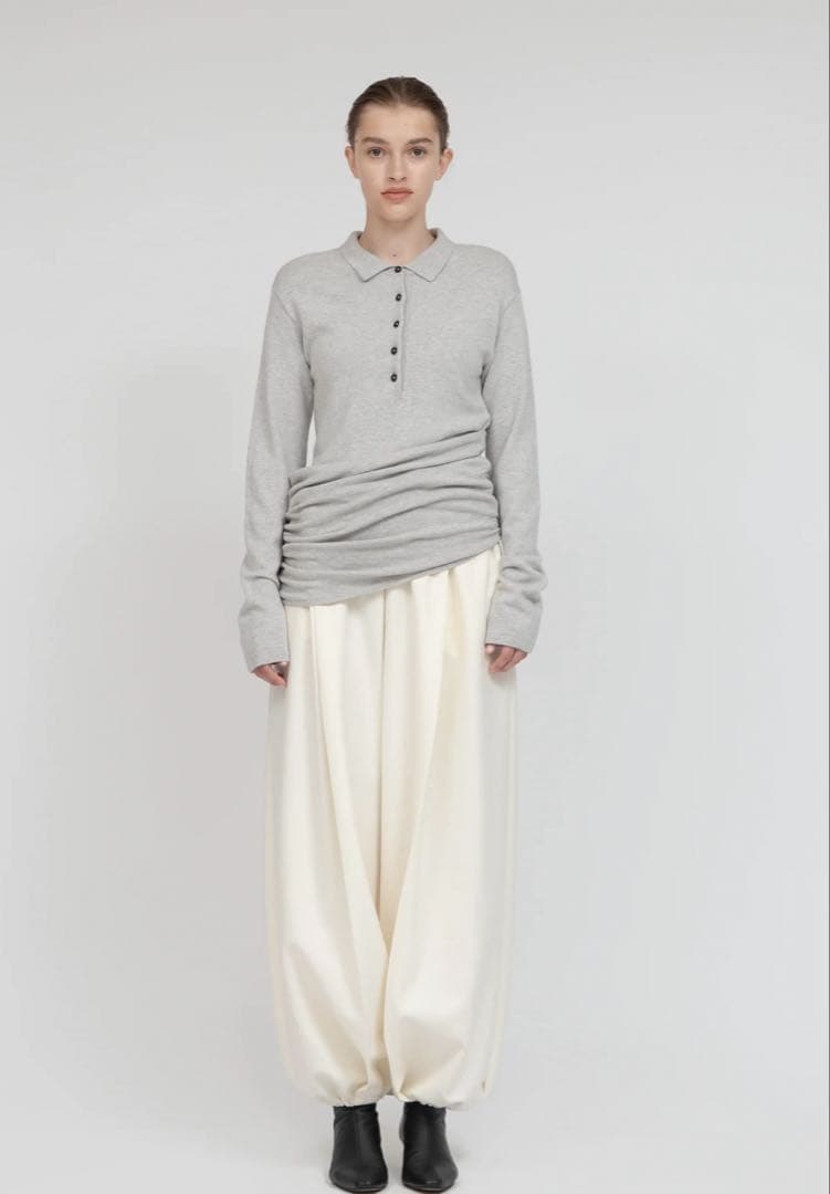 完売商品　IIROT Cashmere Polo Knit_Black