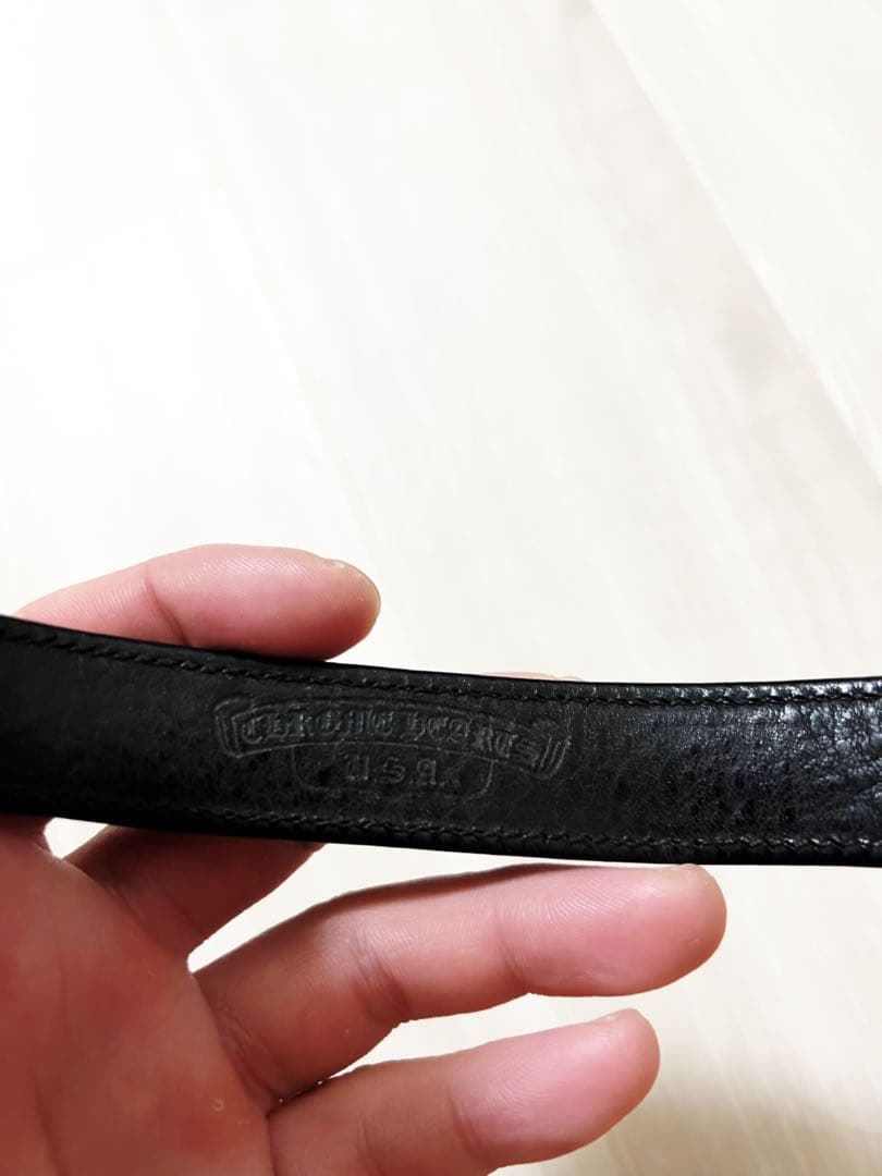 クロムハーツ　ブラックレザーブレスレット