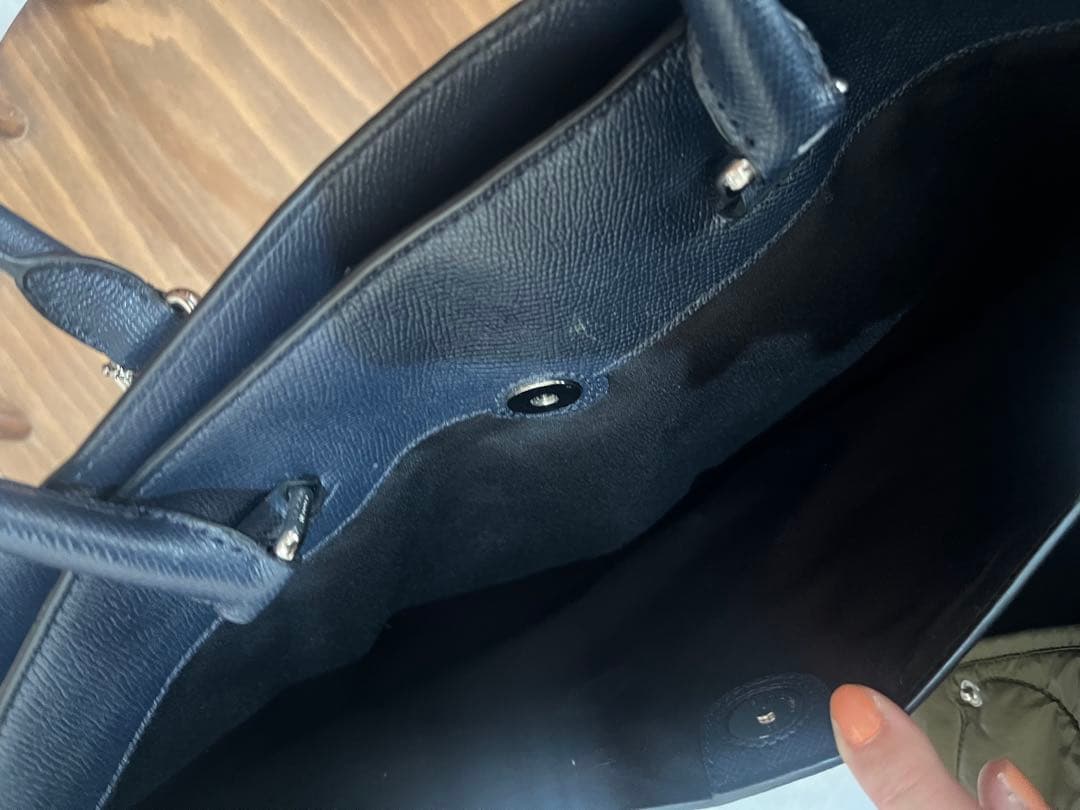 COACH ネイビー レザー トートバッグ