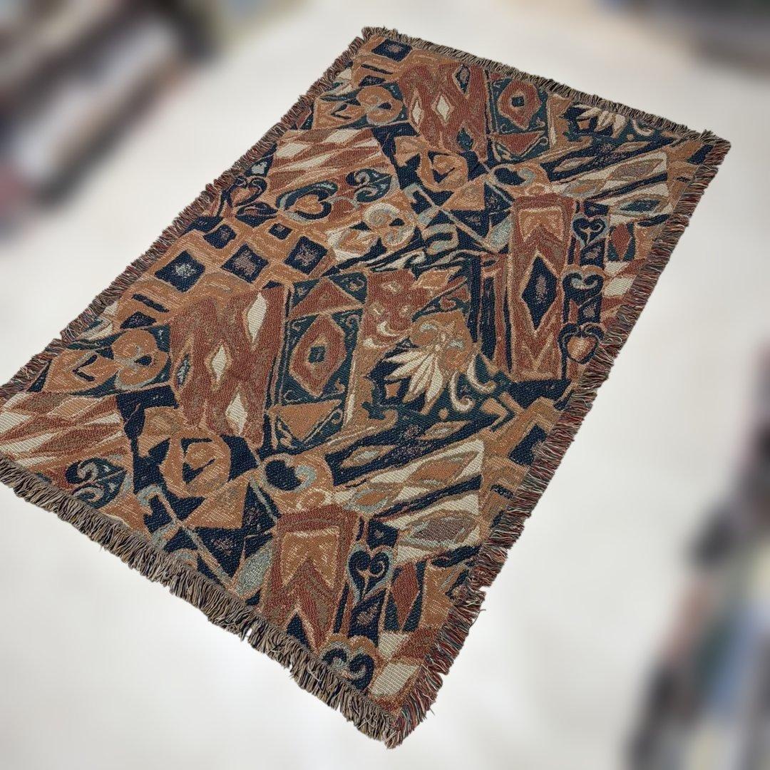ネイティブ　柄　マルチカバー　ソファカバー　ヴィンテージラグ　185x120