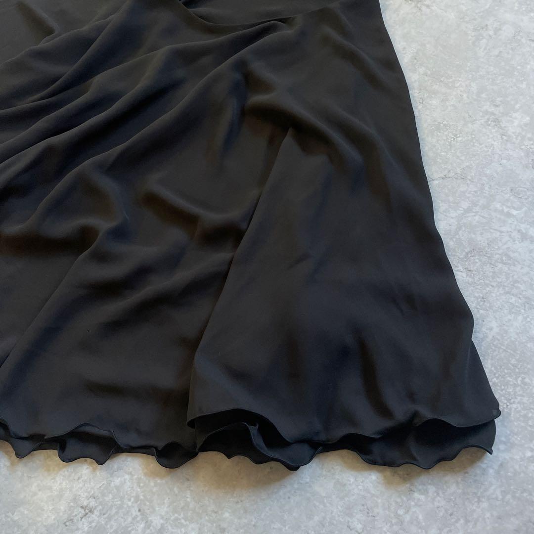 2024SS JENNE ジェンヌ Vネックフラワーメローケープ　トップス　黒