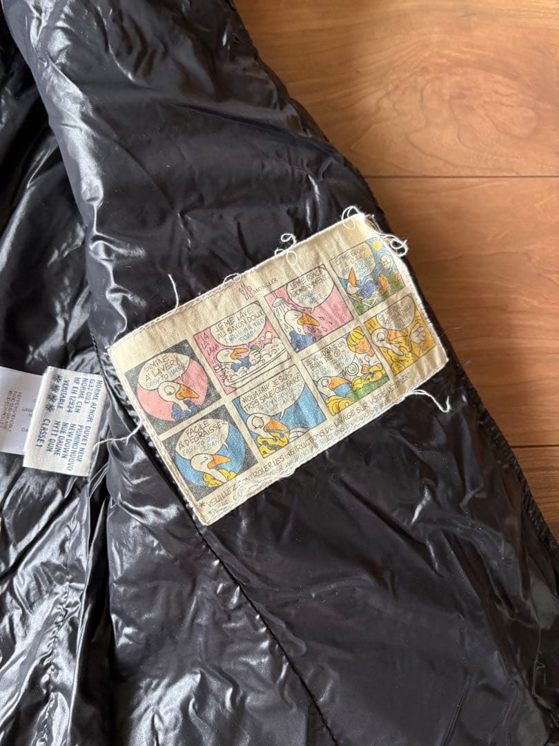 モンブラン ファー付きダウンジャケット 黒 ライダース型 貴重 MONCLER