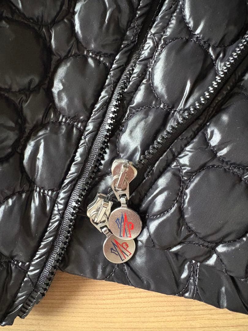 モンブラン ファー付きダウンジャケット 黒 ライダース型 貴重 MONCLER