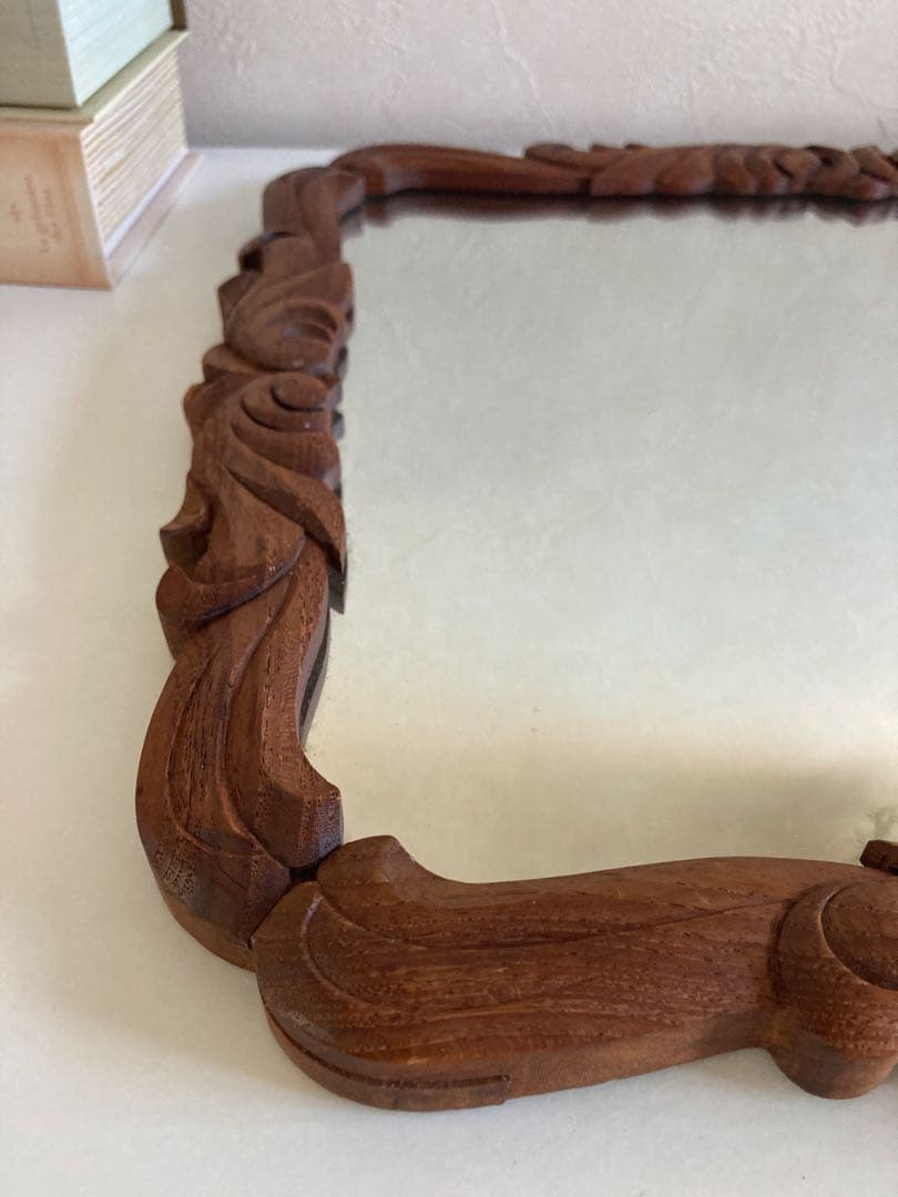 アンティーク ウォールミラー/鏡/ヴィンテージ　46.5×36