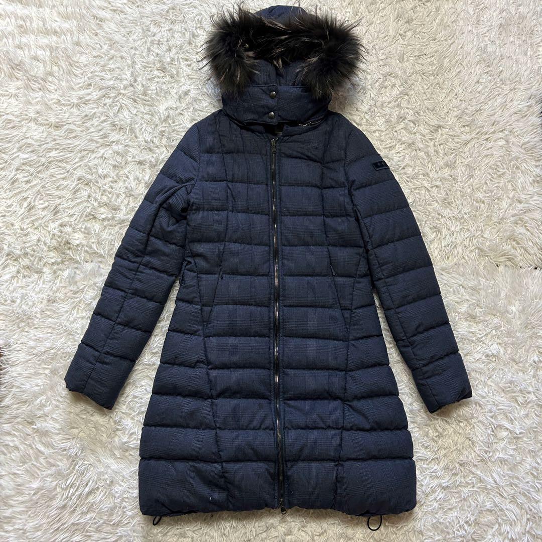 【希少】タトラス ウール カシミヤ チェック柄 リアルファー ダウンコート