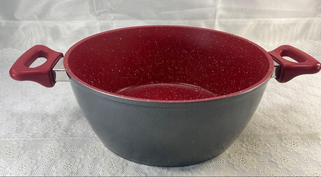 フレーバーストーンFlavorStone フライパン、鍋セット 2個 赤