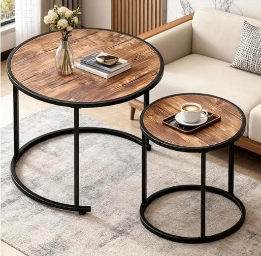 ネストテーブル 自由に組み合わせ 2個セット 大/直径60cm 小/直径40cm