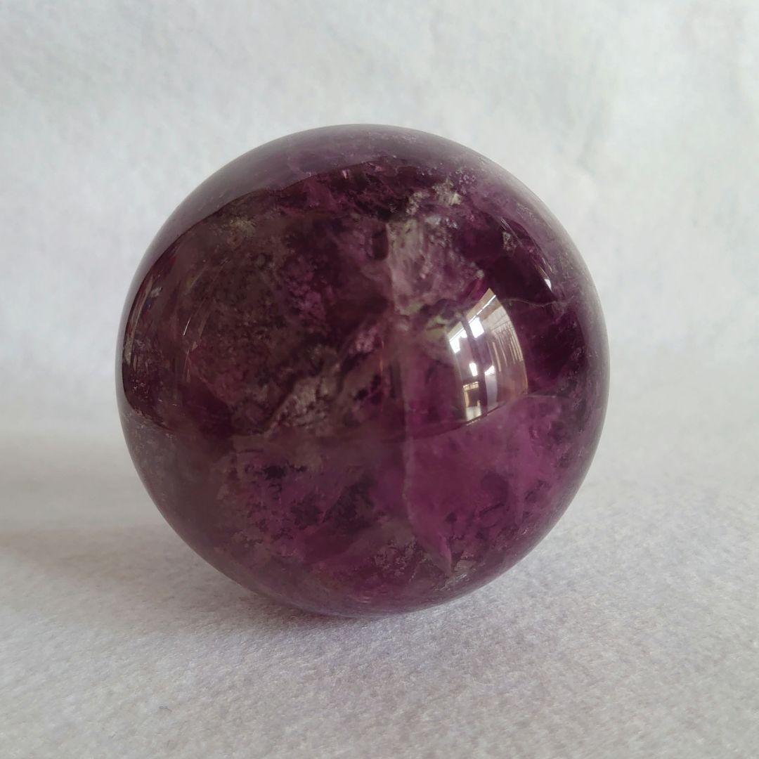 パープルピンクフローライト　丸玉B　素敵な逸品