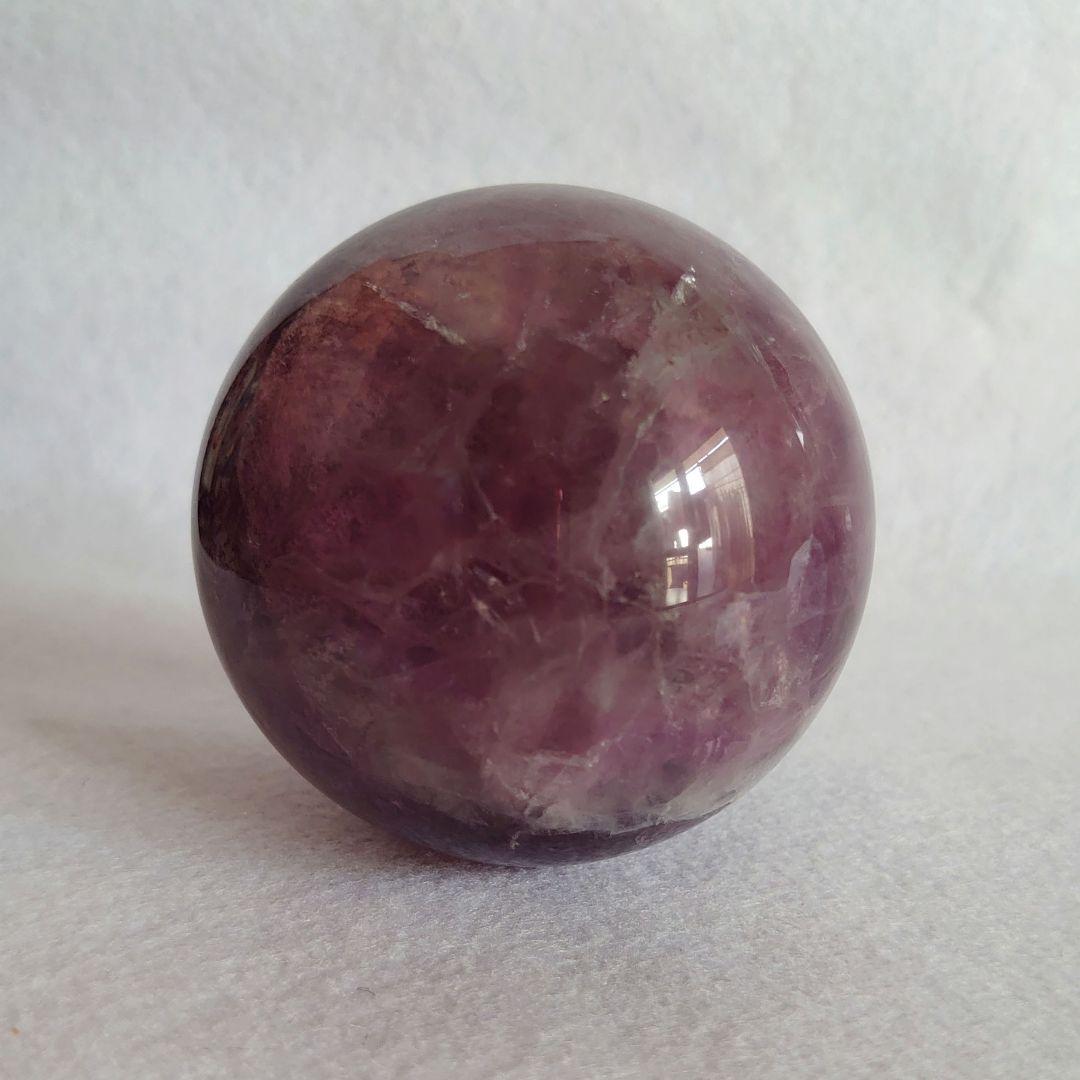 パープルピンクフローライト　丸玉B　素敵な逸品