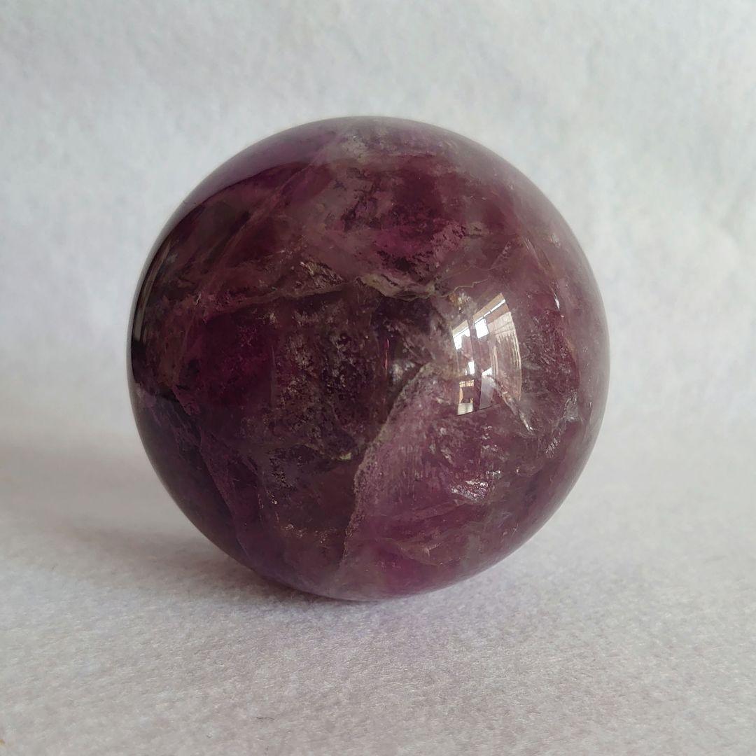 パープルピンクフローライト　丸玉B　素敵な逸品