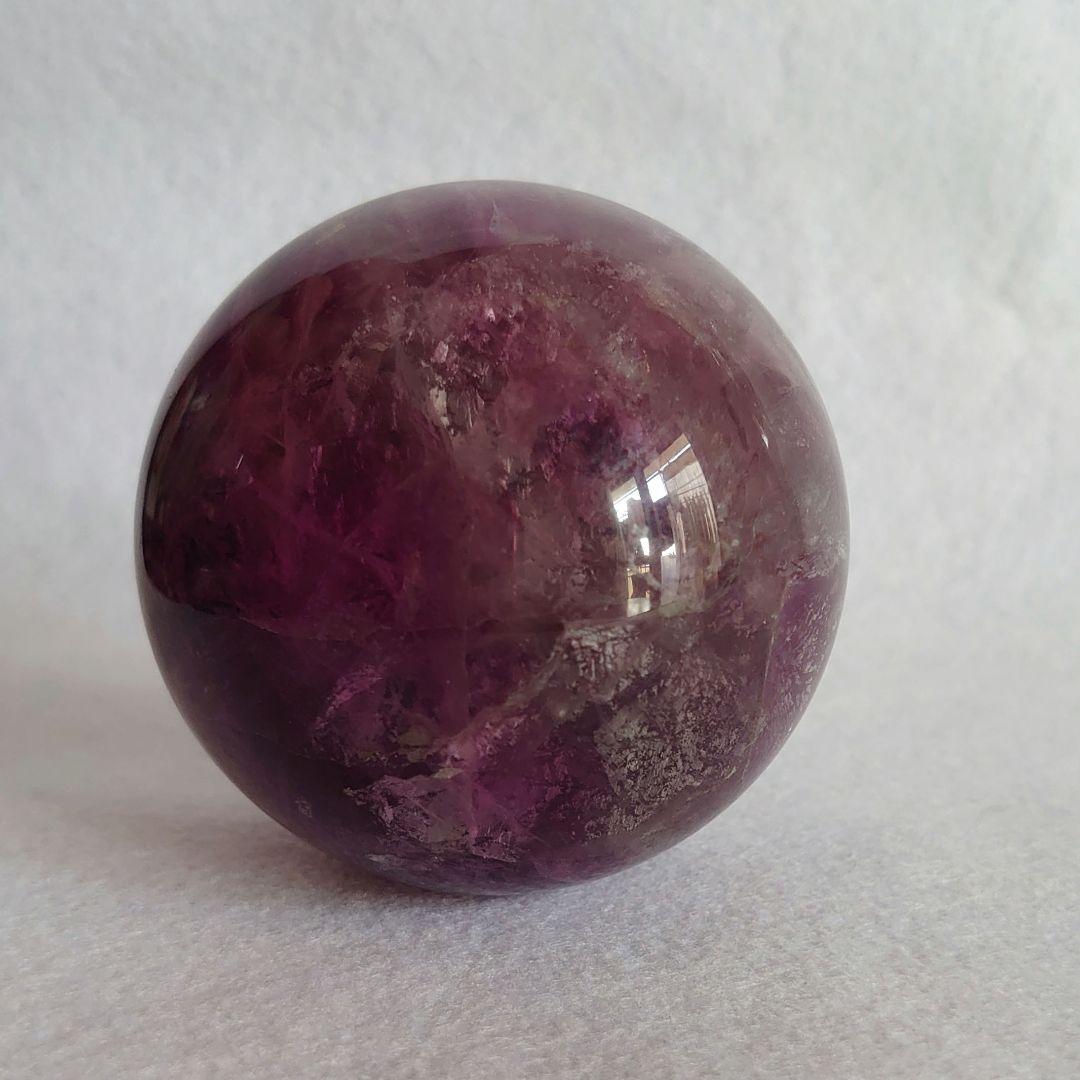 パープルピンクフローライト　丸玉B　素敵な逸品