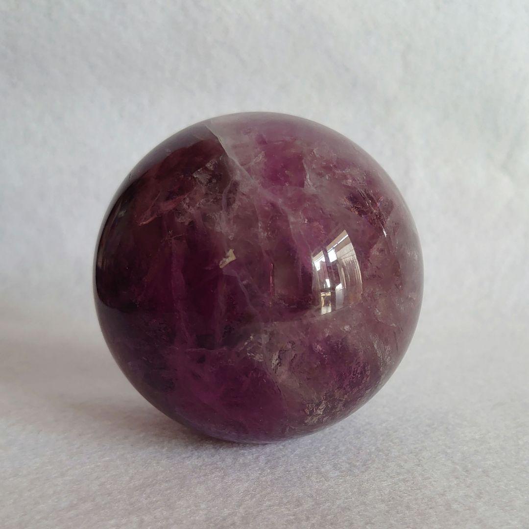 パープルピンクフローライト　丸玉B　素敵な逸品
