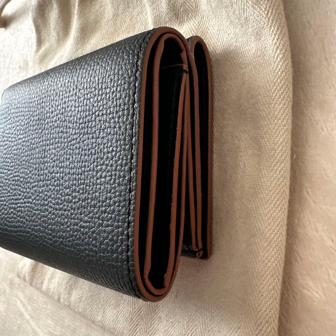 【kako】LOEWE ブラック レザー 三つ折り財布