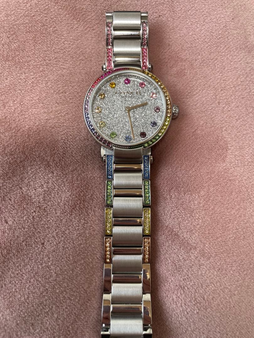 ち*ん様 【美品/稼動品】COACH ケリー ウォッチ 34MM レインボー 時