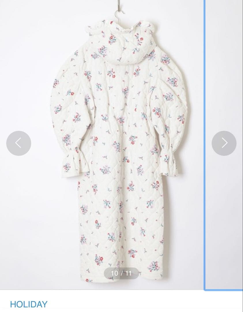 NamotaHOLIDAY フラワーキルティングアノラックベビードレス