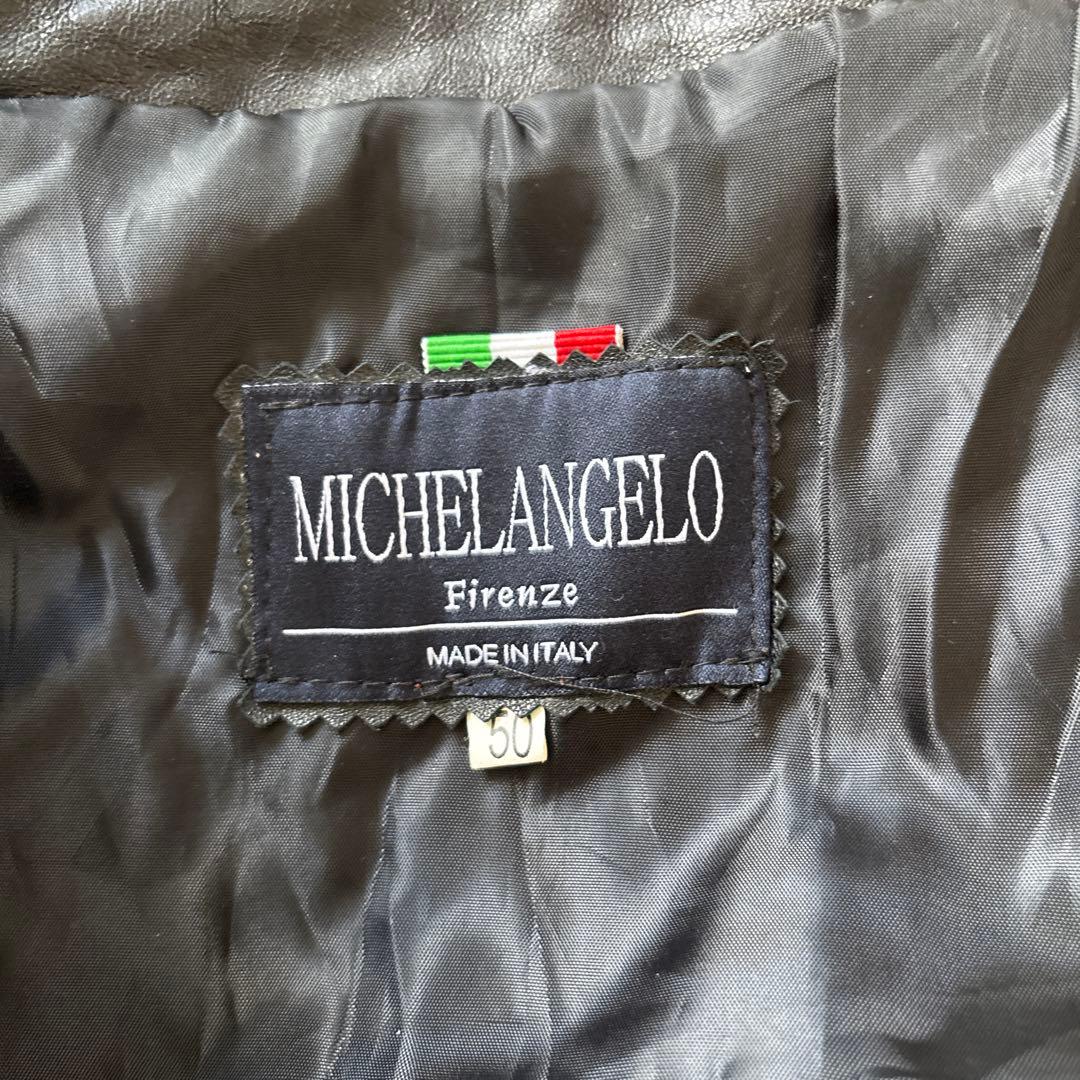 【極美品】本場イタリア製 フィレンツェ購入 ラムレザー シングルライダース 50