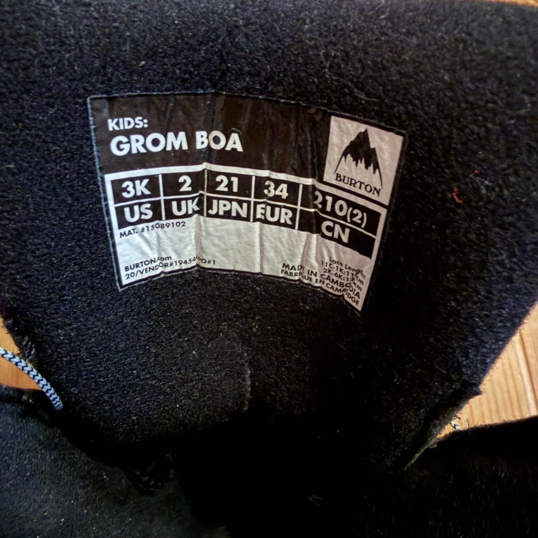 ひら　Burton GROM BOA 21cm スノーボードブーツ