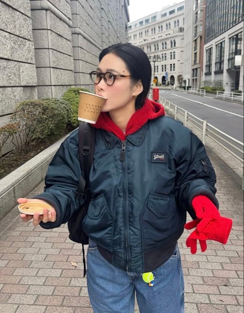 ま*お様 激レア田中シェン着Schott NYC flight jacket L