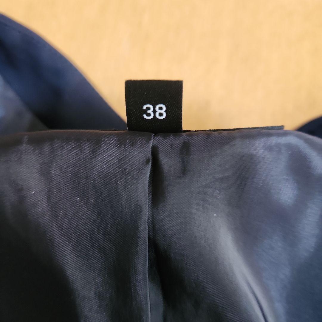 INDIVI インディヴィパンツスーツ ネイビー ノーカラー 38サイズ