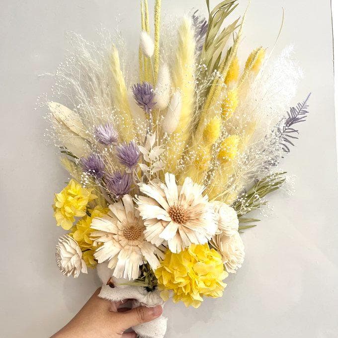 きらめく木洩れ日のレモンイエロースワッグ （ブーケ）・ Lふっくらタイプ