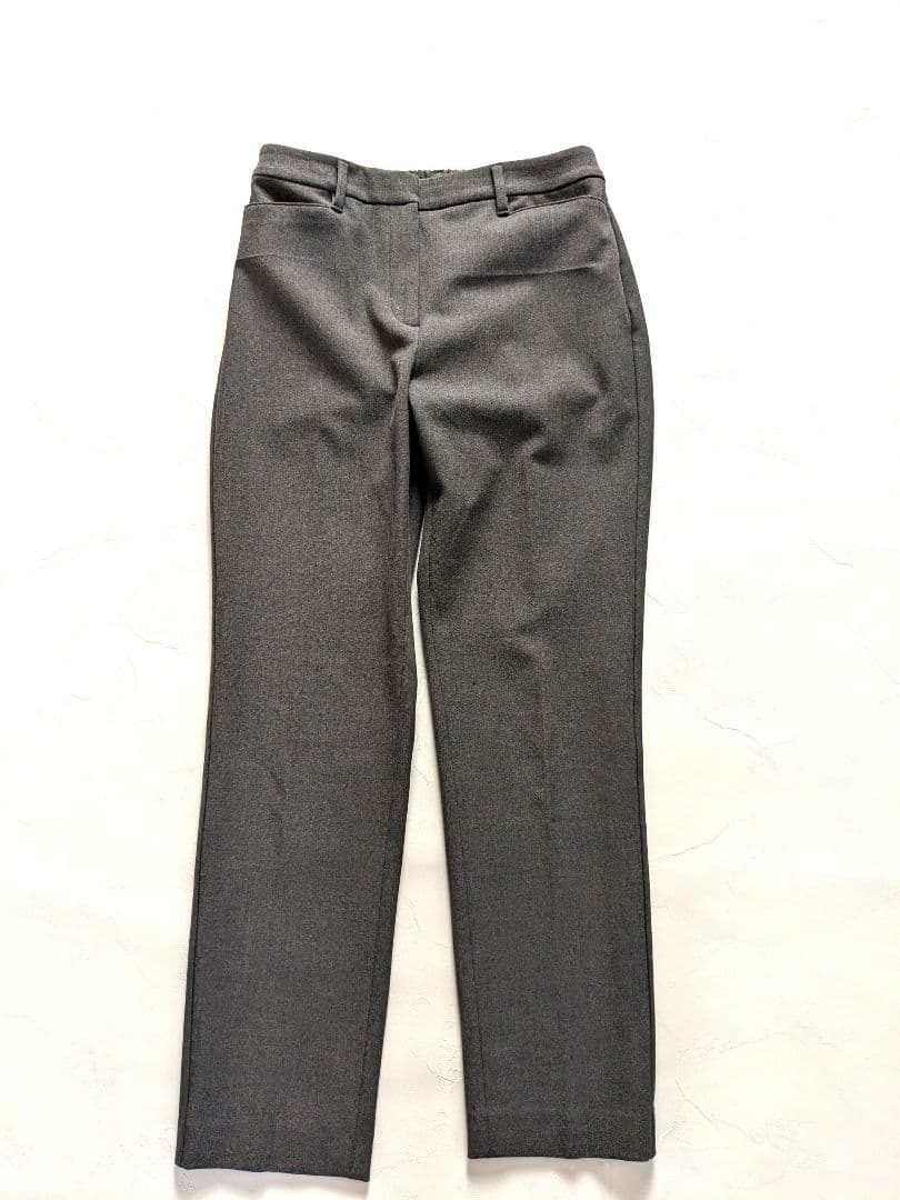 美品　プラステ　パンツスーツ　М・L　ノーカラー総裏　ストレッチ　センタープレス