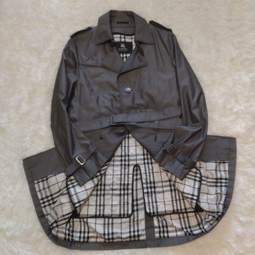 極美品 バーバリー ブラックレーベル ライナー ベルト付 トレンチコート XL