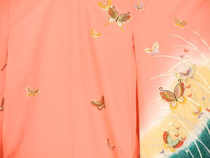 AKKIさん専用　七五三７歳 女の子 振袖 ピンク系4495・4494【中古】