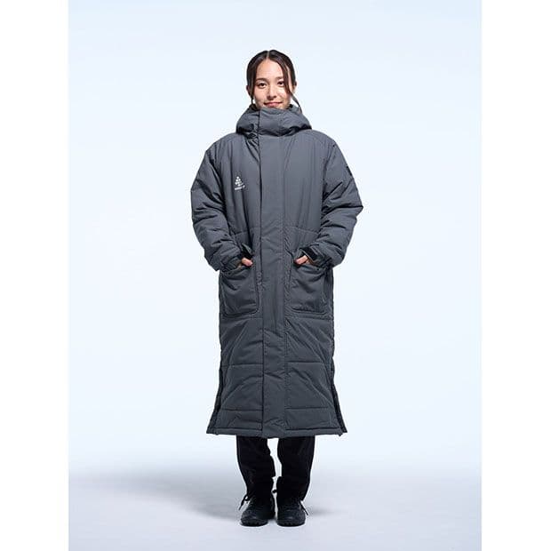 新品スボルメ発熱中綿ベンチコート灰