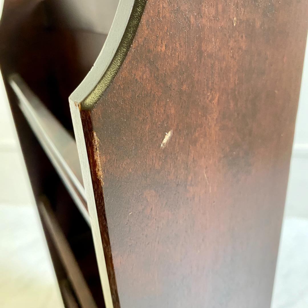 北海道民芸家具 木製ダークブラウンマガジンラック ラック 美品