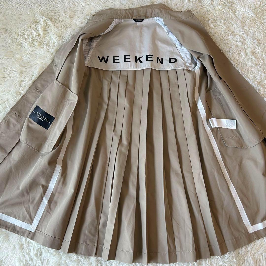 極美品　WEEKEND Maxmara ロゴプリーツステンカラーコート ベルト
