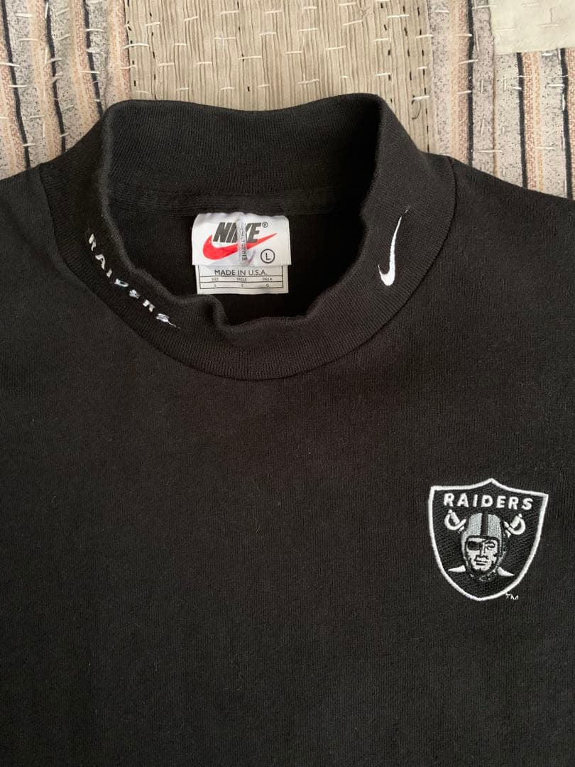 90s Lサイズ nike モックネック vtg カットソー レイダース ナイキ