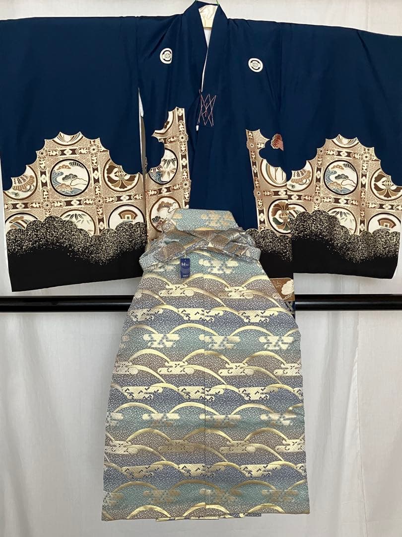 お宮参り、七五三用 男児祝い着、長襦袢付き、袴セットNo510F