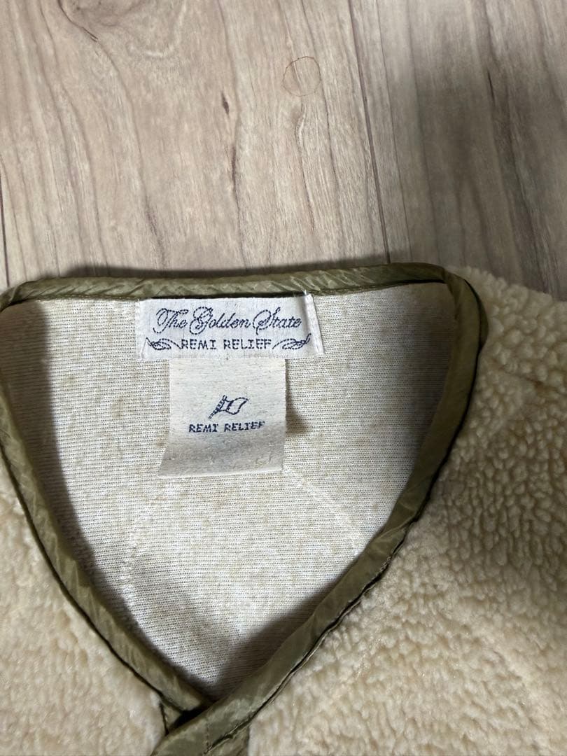 REMI RELIEF スナップ ボア フリース カーディガン ジャケット