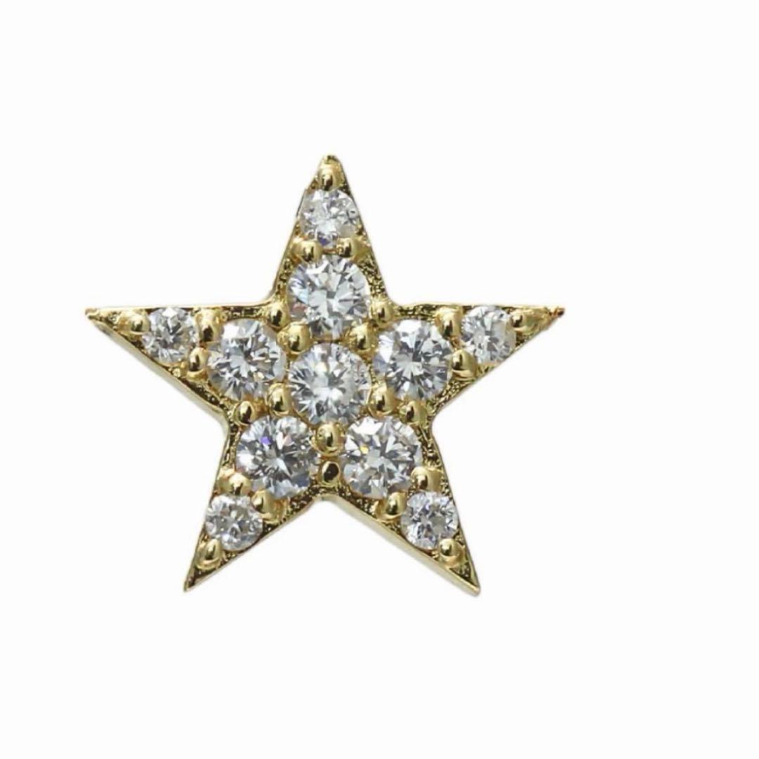 K18 ダイヤ　ピアス　YG パヴェ　0.12ct